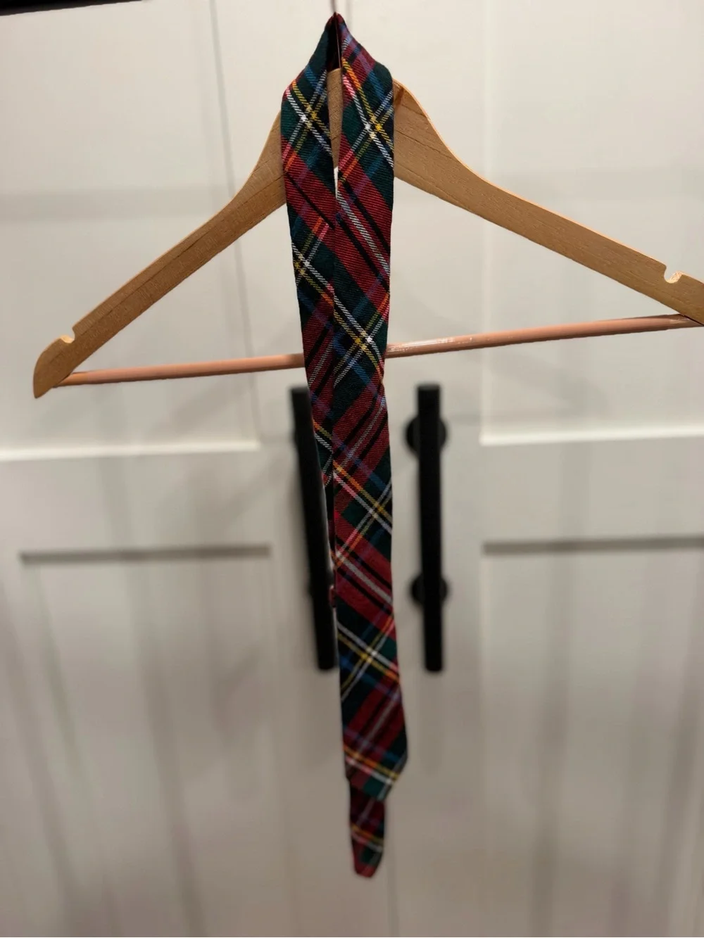 Crewcuts Red Tartan Flannel Tie with Green & Navy Accents.